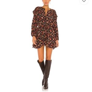 Free People Flower Fields Mini Dress in Dark Combo